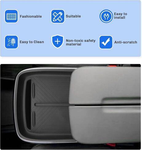 SXCY for 2024 2025 Rivian R1T/R1S Accessories 2022-2025 R1T/R1S Wireless Charging Protective Mats 2024 2025 R1T/R1S Center Console Inserts Liner Anti-Slip Anti-Dust Waterproof Mats in Kuwait