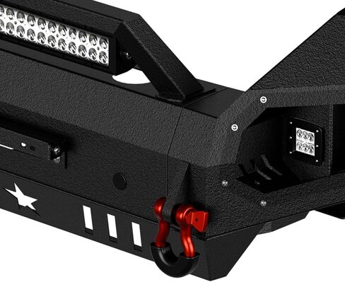for Tacoma Front & Rear Bumpers Compatible with 2016-2023 Toyota Tacoma 3rd Gen with 9 x LED Lights, Sensor Holes, Winch Plate, Skid Plate, License Plate Frame, Paintable Armor & D-rings, Black in Saudi Arabia