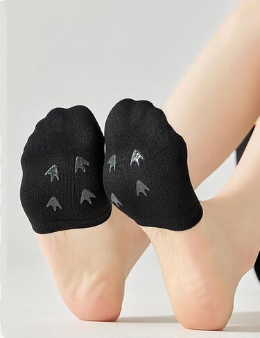 Ultra Thin Toe Cover Solid No Show Socks Womens for Mules, Non Slip Toe Socks Half Socks, Size 5-8.5, 4-Color (8 Pairs) in Saudi Arabia