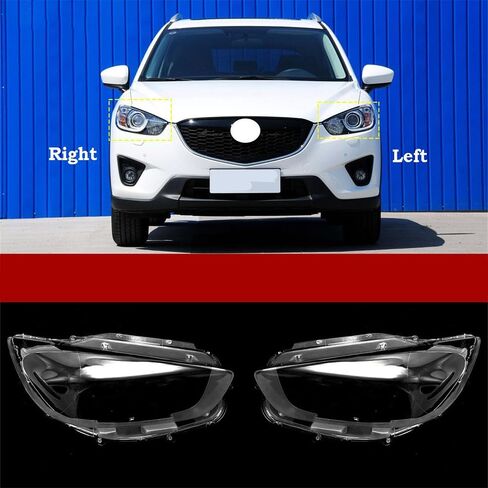 Car Headlight Lens Cover for Mazda CX-5 2013 2014 2015 2016 Front Lamps Headlights Transparent Lampshade Headlamp Shell Cover Lamp Hoods Caps,Right, normal in Saudi Arabia