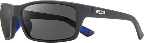 Revo Sunglasses Rebel Superflex: Men's Polarized Serilium Lens with Rectangle Wrap Frame, Matte Grey Frame with Graphite Lens in Saudi Arabia