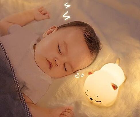 Cute Kids Night Light Night Lamp Night Lights for Kids Bedroom Toddler Baby Portable Silicone Battery Led Nightlight Nursery(Cow) in Kuwait