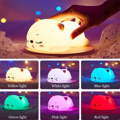 Cute Kids Night Light Night Lamp Night Lights for Kids Bedroom Toddler Baby Portable Silicone Battery Led Nightlight Nursery(Cow) in Kuwait