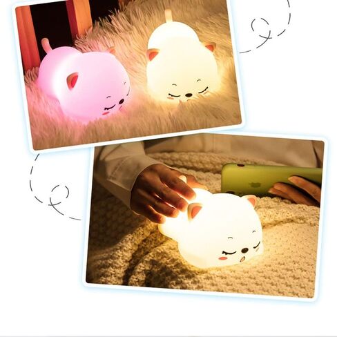Cute Kids Night Light Night Lamp Night Lights for Kids Bedroom Toddler Baby Portable Silicone Battery Led Nightlight Nursery(Cow) in Kuwait
