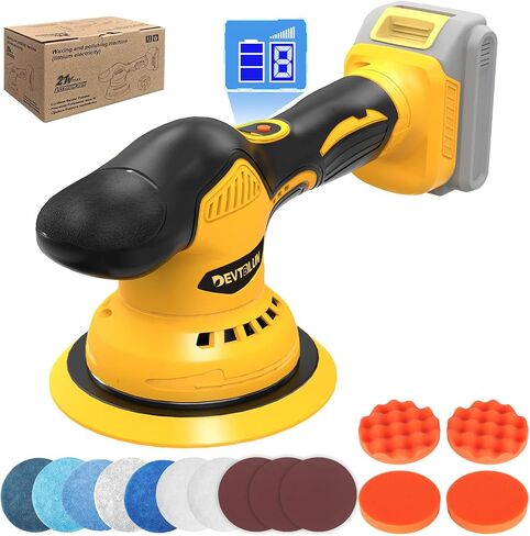 Cordless Car Buffer Polisher for Milwaukee M18 Battery(NO Battery),6 In Brushless Buffer Polisher Kit , 6 Variable Speed 5500RPM Orbital Polisher for Car Detailing Waxing,14PCS Polishing Accessories in Saudi Arabia