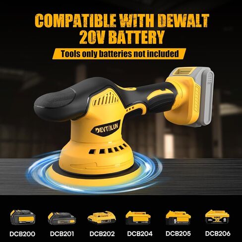 Cordless Car Buffer Polisher for Milwaukee M18 Battery(NO Battery),6 In Brushless Buffer Polisher Kit , 6 Variable Speed 5500RPM Orbital Polisher for Car Detailing Waxing,14PCS Polishing Accessories in Saudi Arabia
