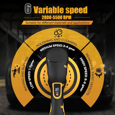 Cordless Car Buffer Polisher for Milwaukee M18 Battery(NO Battery),6 In Brushless Buffer Polisher Kit , 6 Variable Speed 5500RPM Orbital Polisher for Car Detailing Waxing,14PCS Polishing Accessories in Saudi Arabia