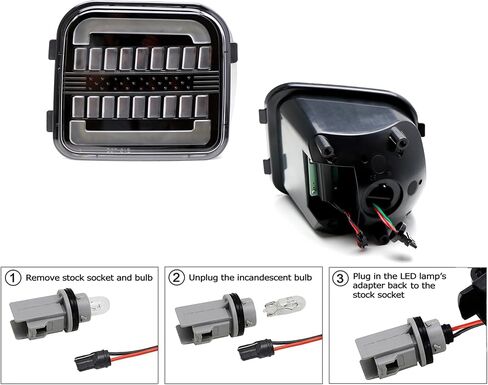 iJDMTOY Euro Black-Out Interior Clear Lens White LED Halo Driving Light/Amber Sequential Blink LED Front Turn Signal Light Assembly, Compatible with 2006-2010 Hummer H3/H3T in Saudi Arabia