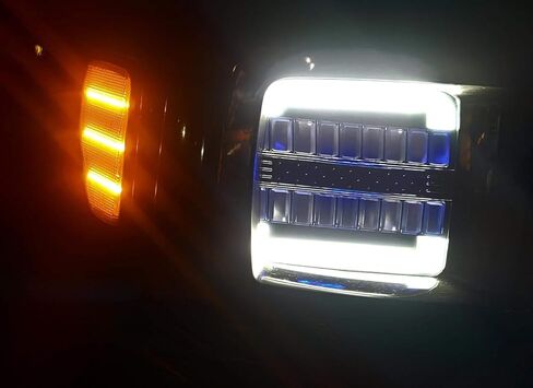 iJDMTOY Euro Black-Out Interior Clear Lens White LED Halo Driving Light/Amber Sequential Blink LED Front Turn Signal Light Assembly, Compatible with 2006-2010 Hummer H3/H3T in Saudi Arabia