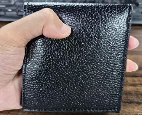 Ultra thin synthetic leather men's wallet, easy to carry, compact design, safe for holding cash cards, black, brown, suitable for personal use and gift giving (brown) in Kuwait