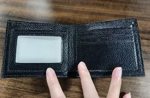 Ultra thin synthetic leather men's wallet, easy to carry, compact design, safe for holding cash cards, black, brown, suitable for personal use and gift giving (brown) in Kuwait