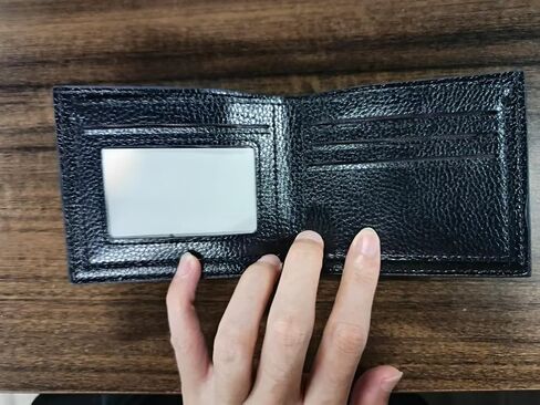 Ultra thin synthetic leather men's wallet, easy to carry, compact design, safe for holding cash cards, black, brown, suitable for personal use and gift giving (brown) in Kuwait