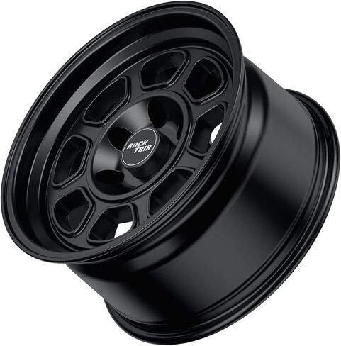 عجلة RockTrix RT119 مقاس 17 بوصة متوافقة مع 2009-2024 Ford F150، وعجلات 17x9 6x135 (إزاحة 12 مم، مساحة خلفية 4.5 بوصة) تجويف 87.1 مم، عجلات رمادية معدنية، تناسب أيضًا إطارات برونكو رابتور 2022+ in Kuwait