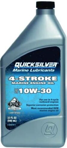 Quicksilver 92-8M0078616; 4-Stroke Engine Oil 10W30-Quart Replaces Mercury/Mercruiser Made by Quicksilver in Saudi Arabia