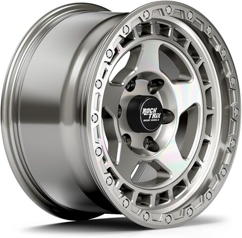 RockTrix RT115 17 inch Wheel Compatible with 2001+ Toyota Tacoma 6x5.5" (6x139.7) Bolt Pattern, 17x9 (-12mm Offset), 106.1mm Bore, Matte Black, Also fits 2002+ 4Runner, FJ Cruiser, 99-06 Tundra in Saudi Arabia