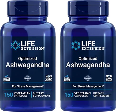 امتداد الحياة الأمثل Ashwagandha ، 150 Caps Veg - غير المعدلة وراثيا ، خالية من الغلوتين ، كبسولات نباتية in Kuwait