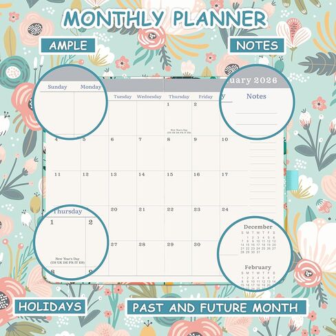 2025-2027 Pocket Planner - 3 Year Monthly Planner 2025-2027, Jan. 2025 to Dec. 2027, Pocket Calendar for Purse with Pen Holder, Bookmarks, 6.3" x 3.7" in Saudi Arabia