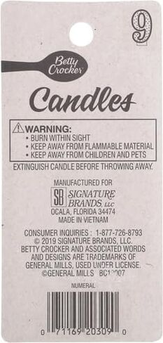 BETTY CROCKER Candle Numeral #9 1 EA in Saudi Arabia