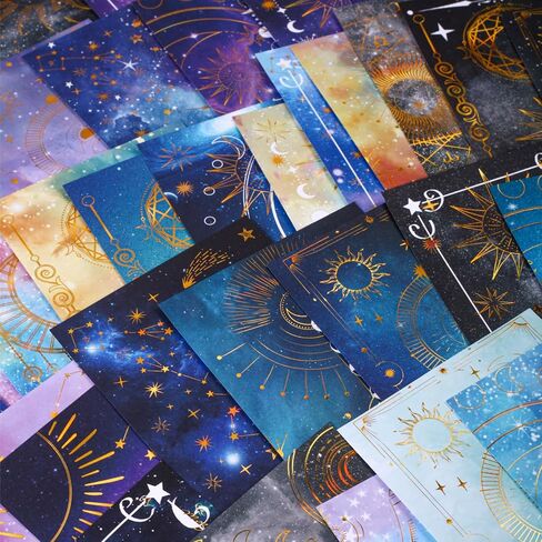 60 Sheets Fantasy Lunar Celestial Scrapbook Paper, Vintage Self-adhesive Moon Spaces Planets Scrapbook Decorative Paper for Journaling, Junk Journal, Art Supplies Multicolor in Saudi Arabia