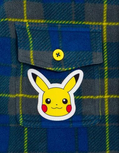 Pokémon Pikachu Plaid Flannel Hooded Shacket Little Kid to Big Kid Sizes (4-14-16) in Saudi Arabia