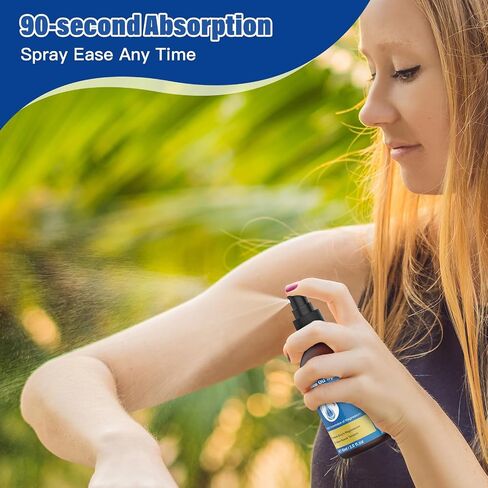 بخاخ زيت المغنيسيوم النقي، بخاخ المغنيسيوم، زيت ملغم للأقدام، زجاجة ملغ زجاجية، 2 أونصة سائلة/60 مل، سهل الامتصاص والاستخدام in Saudi Arabia