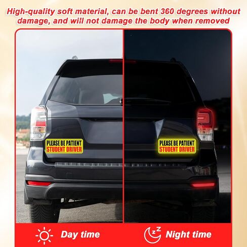 Student Driver Sticker for Car, Non-Magnetic Student Driver Stickers, Removable Vinyl Decal Signs for Cars & Windows, StudentDrivers Cling Works Better Than Magnetic for Bumpers, Windows(5Pcs) in Saudi Arabia