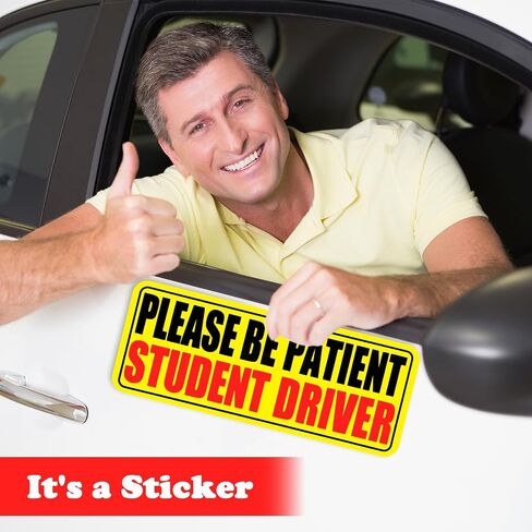 Student Driver Sticker for Car, Non-Magnetic Student Driver Stickers, Removable Vinyl Decal Signs for Cars & Windows, StudentDrivers Cling Works Better Than Magnetic for Bumpers, Windows(5Pcs) in Saudi Arabia