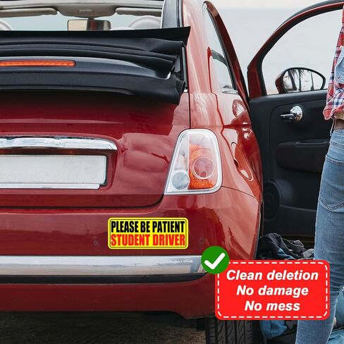 Student Driver Sticker for Car, Non-Magnetic Student Driver Stickers, Removable Vinyl Decal Signs for Cars & Windows, StudentDrivers Cling Works Better Than Magnetic for Bumpers, Windows(5Pcs) in Saudi Arabia