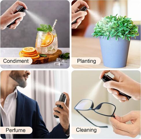 8ML Travel Perfume Atomizer 4 Pack - Refillable Leak Proof Spray Bottles for Fragrance & Essential Oils, Portable Mini Sprayer Set, Christmas Gift (Matte Black) in Saudi Arabia