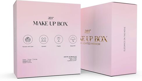 Air Makeup Beauty Box - Makeup Bag with LED Lighted Mirror, Professional Mini/Large Cosmetic Organizer - Portable Vanity & Makeup Case for Travel (Beauty Box, Blush Pink) in Saudi Arabia