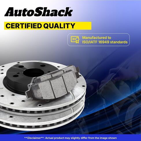 AutoShack Rear Drilled & Slotted Brake Rotors Ceramic Brake Pads | Replacement for Nissan Murano Pathfinder Quest INFINITI QX60 Q50 JX35 FX35 M37 QX70 | E-Coated | 6-PC Brake Kit | ShadowGuard in Saudi Arabia