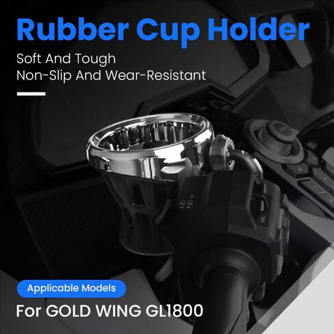 قطعة واحدة من حامل أكواب مقود الدراجة النارية العالمي، مادة البولي كربونات المتينة، متوافقة مع فات بوب، لو رايدر، ديلوكس، داينا، موديلات XL1200، GL1800 F6B حامل مشروب سهل التركيب (أسود، 85 مم) in Kuwait