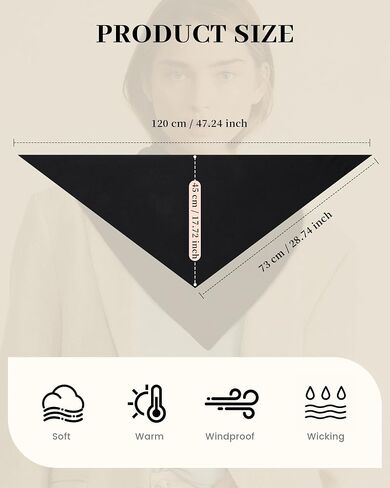 Knit Triangle Scarf for Women Y2k Head Scarf Warm Crochet Hair Bandana Winter Triangle Shawl in Saudi Arabia