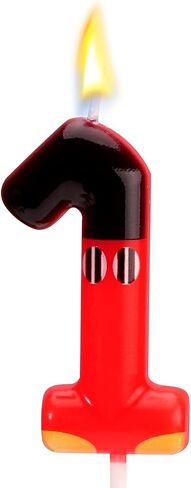 Cartoon Mouse Candle, Number 2, Red & Black, Modern, Birthday, Indoor, Novelty, Long Burning, Unique Design in Saudi Arabia