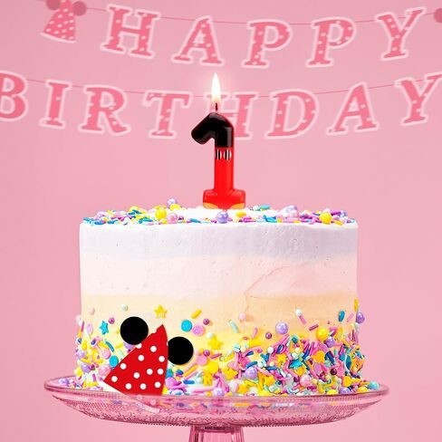 Cartoon Mouse Candle, Number 2, Red & Black, Modern, Birthday, Indoor, Novelty, Long Burning, Unique Design in Saudi Arabia