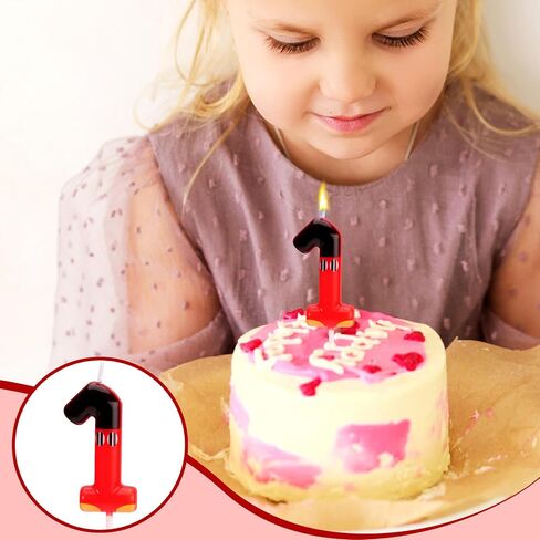 Cartoon Mouse Candle, Number 2, Red & Black, Modern, Birthday, Indoor, Novelty, Long Burning, Unique Design in Saudi Arabia