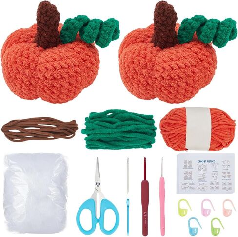 ORIGACH 8 Pcs DIY Chick with Hat Crochet Kit for Beginner Adults, Complete Crochet Chicken Set with Step by Step Video Tutorial, Instruction, Yarn, Hook, Accessories in Saudi Arabia