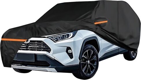 Amooca Car Covers Waterproof Sun-Proof All Weather for Automobiles Snow Cover 420D with Door Zipper Cotton Lining Universal Fit for Compact Pickup Truck Length 16.4-18ft in Kuwait