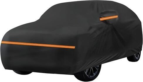 Amooca Car Covers Waterproof Sun-Proof All Weather for Automobiles Snow Cover 420D with Door Zipper Cotton Lining Universal Fit for Compact Pickup Truck Length 16.4-18ft in Kuwait