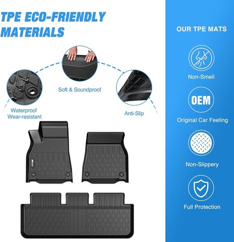 Nilight TPE Floor Mats for Tesla Model X 7 Seater 2022 2023 2024 2025 All Weather Custom Fit Heavy Duty Floor Liners in Saudi Arabia
