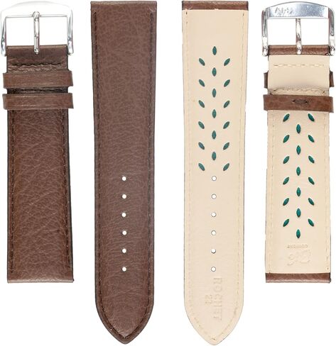 ROCHET WATCH BANDS No. 502 Fine Buffalo Grain Leather - Aerocomfort Leather Watch Bands, Anti-Allergic Band for Men Women Fashion Watches, ZRC-502 in Saudi Arabia