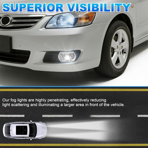 مصابيح ضباب LED متوافقة مع Toyota Camry 2007 2008 2009، زوج واحد من مصابيح الضباب للقيادة مع مفتاح ومجموعة أسلاك (عدسة شفافة) in Kuwait