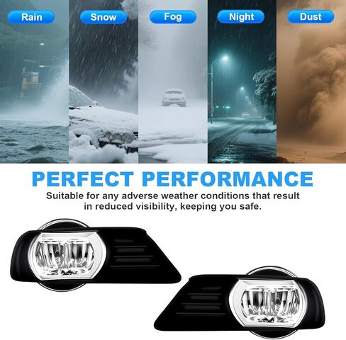 مصابيح ضباب LED متوافقة مع Toyota Camry 2007 2008 2009، زوج واحد من مصابيح الضباب للقيادة مع مفتاح ومجموعة أسلاك (عدسة شفافة) in Kuwait