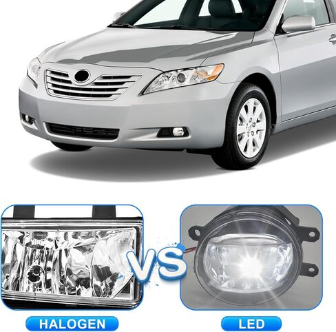 مصابيح ضباب LED متوافقة مع Toyota Camry 2007 2008 2009، زوج واحد من مصابيح الضباب للقيادة مع مفتاح ومجموعة أسلاك (عدسة شفافة) in Kuwait
