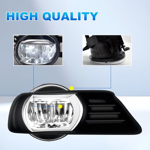 مصابيح ضباب LED متوافقة مع Toyota Camry 2007 2008 2009، زوج واحد من مصابيح الضباب للقيادة مع مفتاح ومجموعة أسلاك (عدسة شفافة) in Kuwait