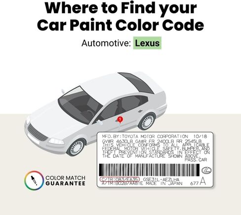 TouchUpDirect 1J7 فضي معدني متوافق مع طلاء طلاء لكزس الدقيق - مجموعة أساسية in Kuwait