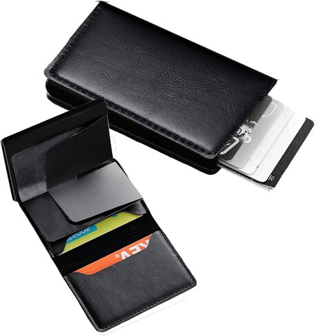 Credit Card Holder Wallet, RFID Blocking Business Card Holder(Sliver,9.7x6.5x1.8cm) in Saudi Arabia