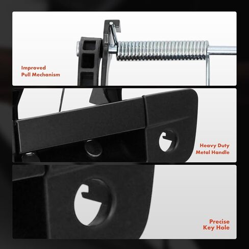مقبض مزلاج معدني مطور من A-Premium مع فتحة مفتاح متوافقة مع Ram 1500 2500 3500 2011-2012 & Dodge Ram 1500 2009-2010، Ram 2500 3500 2010، أسود معبى in Saudi Arabia