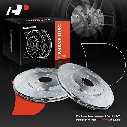 A-Premium 11.11 inch (282.2mm) Front Drilled and Slotted Disc Brake Rotors Compatible with Select Dodge, Chrysler and Plymouth Models - Sebring 2001-2006, Cirrus 1995-2000, Stratus, Breeze, 2-PC Set in Saudi Arabia
