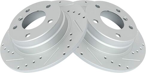 TRQ Rear Performance Brake Rotor Drilled Slotted Pair Set for 1993-1998 318i / 1993-1997 318iS / 1998-1999 323i / 1998-1999 323iS / 1992-1995 325i / 1992-1995 325is / 1996-1998 328i / 1996-1999 328iS in Saudi Arabia